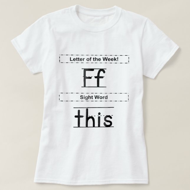 Camiseta Carta De La Semana De La Palabra De Vista Esta (Diseño del anverso)