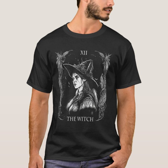 Camiseta Carta de Tarot Antiguo la Bruja (Anverso)