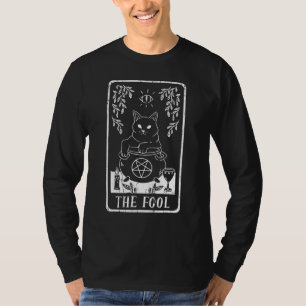 Camiseta Carta de Tarot de Gato Bruja Loco Pagano Goblincor