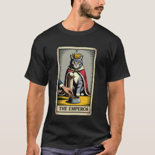 Camiseta Carta de Tarot de Gato El Emperador Amante de Gato