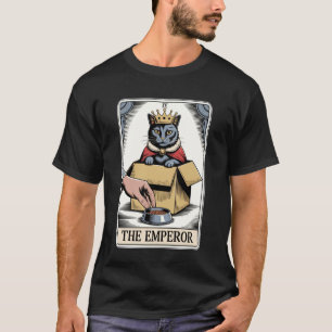 Camiseta Carta de Tarot de Gato El Emperador Gato en Caja A