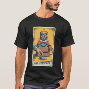 Camiseta Carta de Tarot de Gato El Emperador Gato en Caja A