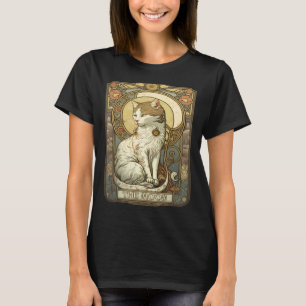 Camiseta Carta de Tarot de Gato La Luna Carta de Tarot Nouv