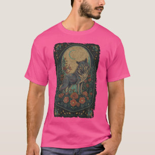 Camiseta Carta de Tarot de Lobo Mujeres Luna Llena Estética