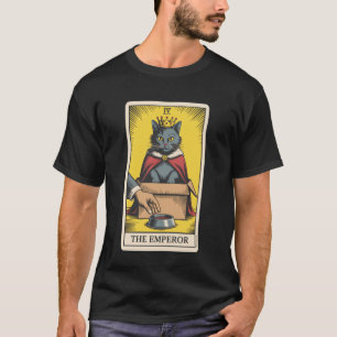 Camiseta Carta de Tarot del Gato El Emperador Gato en Caja 