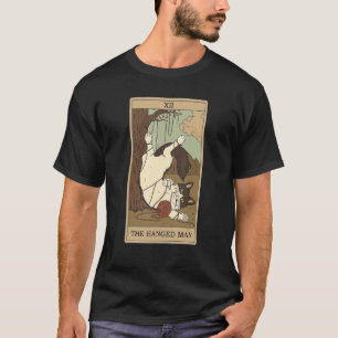 Camiseta Carta de Tarot El Colgado Y Gato Gráfico Cósmico C