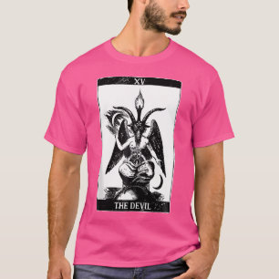 Camiseta Carta de Tarot El Diablo Gótico Oculto Baphomet Ma