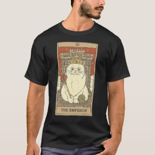 Camiseta Carta de Tarot El Emperador Y Gatos Gráficos Cósmi