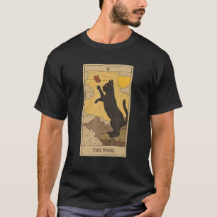 Camiseta Carta de Tarot El Loco y Gatos Gráficos Cósmicos