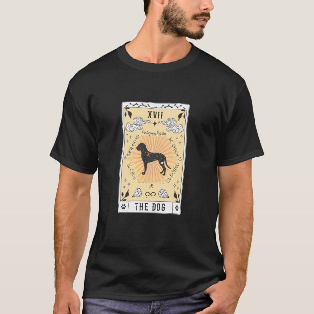 Camiseta Carta de Tarot El Perro Pointer Portugués Espacio  (Anverso)