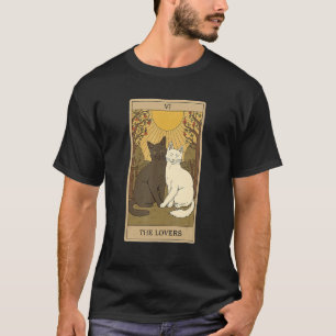Camiseta Carta de Tarot El Y Gatos Gráficos Cósmicos Gatos