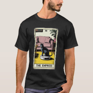 Camiseta Carta de Tarot La Emperatriz Gato En Aspiradora Ro