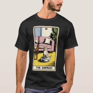Camiseta Carta de Tarot La Emperatriz Gato En Aspiradora Ro