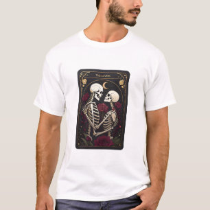 Camiseta Carta de Tarot Los Amantes esqueletos parejas