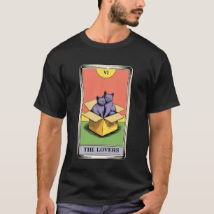 Camiseta Carta de Tarot Los Amantes Gatos Acariciándose Gat