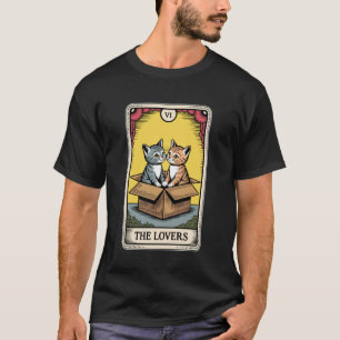 Camiseta Carta de Tarot Los Amantes Gatos Acariciándose Gat
