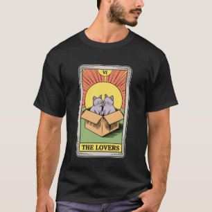 Camiseta Carta de Tarot Los Amantes Gatos Acurrucados Gato 