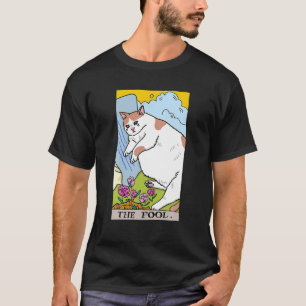 Camiseta Carta de Tarot Luna Creciente y el Gato Loco