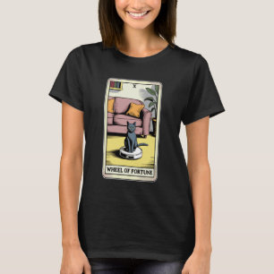 Camiseta Carta de Tarot Rueda de la Fortuna Gato en Aspirad