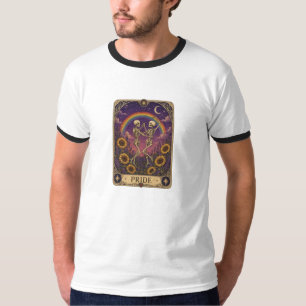 Camiseta Carta de Tarot Vintage Orgullo Esqueletos Bailando