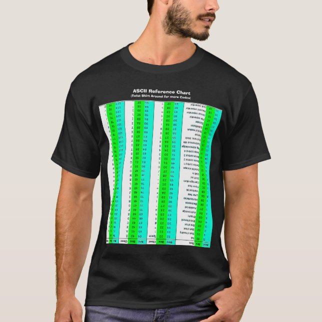 Camiseta Carta del ASCII, estilo de CAOS (Anverso)