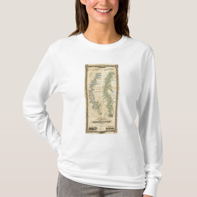 Camiseta Carta del río Misisipi más bajo (Anverso)