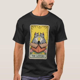 Camiseta Carta del Tarot Los Amantes Gatos Acurrucados Gato