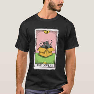 Camiseta Carta del Tarot Los Enamorados Gatos Acariciándose