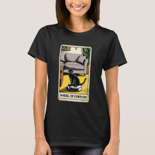 Camiseta Carta del Tarot Rueda de la Fortuna Gato en Aspira