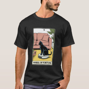Camiseta Carta del Tarot Rueda de la Fortuna Gato en Aspira