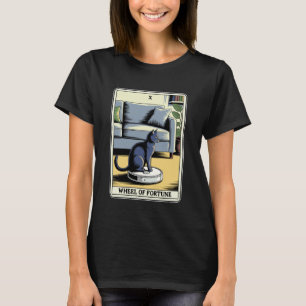 Camiseta Carta del Tarot Rueda de la Fortuna Gato en Aspira