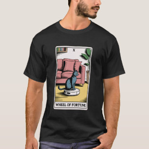 Camiseta Carta del Tarot Rueda de la Fortuna Gato en Aspira