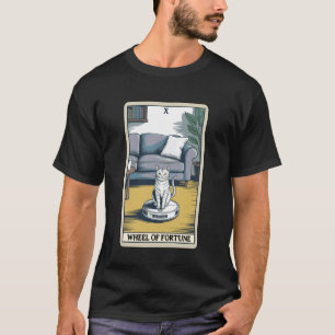 Camiseta Carta del Tarot Rueda de la Fortuna Gato en Aspira
