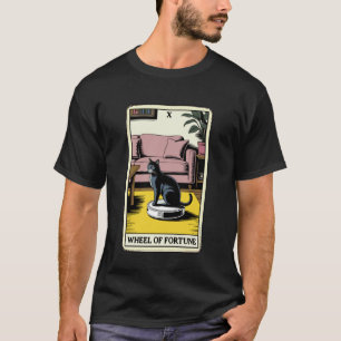 Camiseta Carta del Tarot Rueda de la Fortuna Gato en Aspira