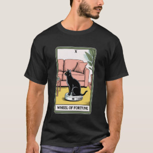 Camiseta Carta del Tarot Rueda de la Fortuna Gato en Aspira