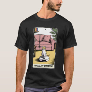 Camiseta Carta del Tarot Rueda de la Fortuna Gato en Aspira