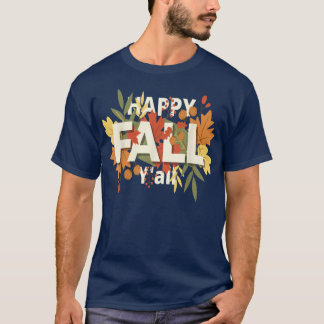 Camiseta Carta Feliz otoño de Halloween Tee hojas de otoño