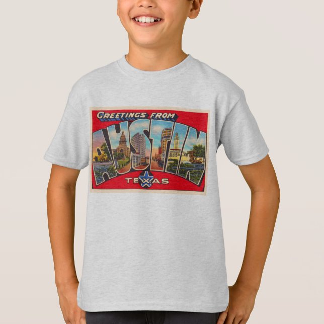 Camiseta Carta grande Austin Texas TX (Anverso)
