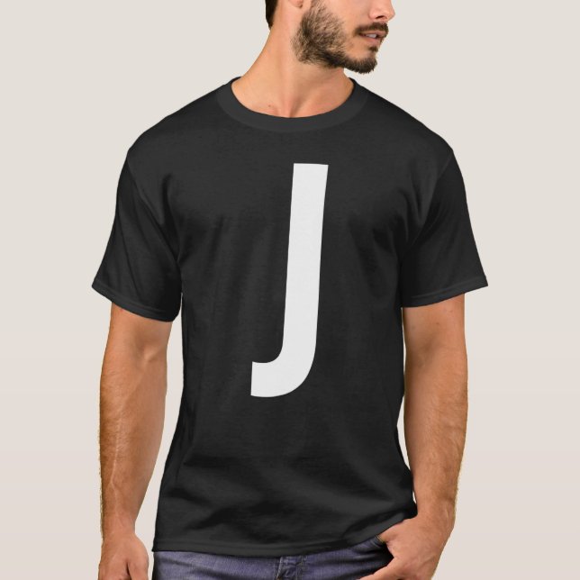 CAMISETA CARTA J ALPHABET MONOGRAM INICIAL (Anverso)