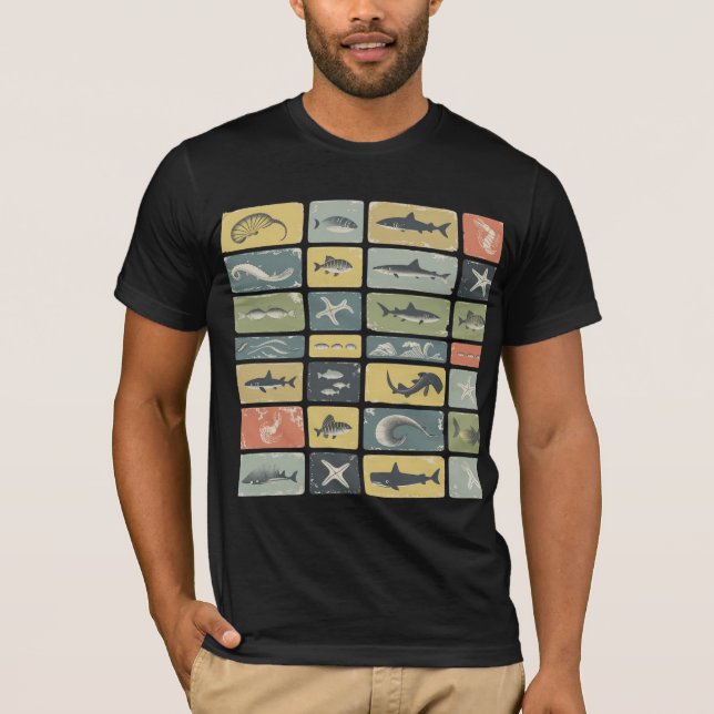 CAMISETA CARTA MARINA DE VARIADAS CRIATURAS  (Anverso)