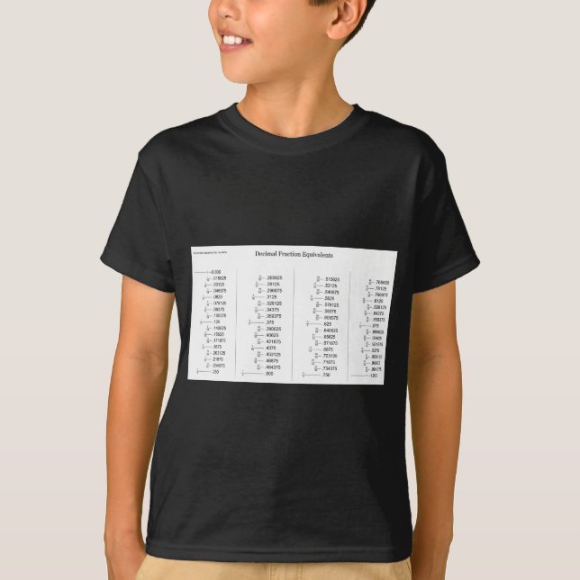Camiseta Carta matemática de los equivalentes de la (Anverso)