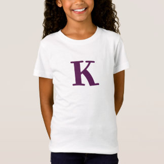 Camiseta Carta púrpura inicial moderna