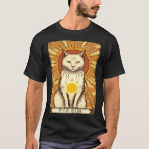 Camiseta Carta Tarot Sol Gato Carta Tarot Mamá de Gatos Grá
