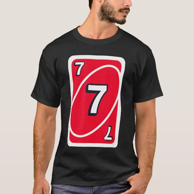 Camiseta Carta UNO Halloween Rojo 7 (Anverso)