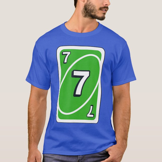 Camiseta Carta UNO Halloween Verde 7 (Anverso)