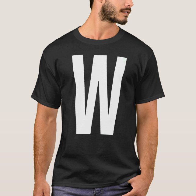CAMISETA CARTA W ALPHABET MONOGRAM INICIAL (Anverso)