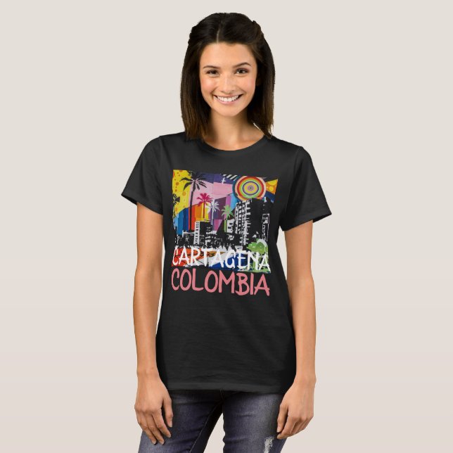 Camiseta Cartagena Colombia Graffiti Mural en Guay (Anverso completo)