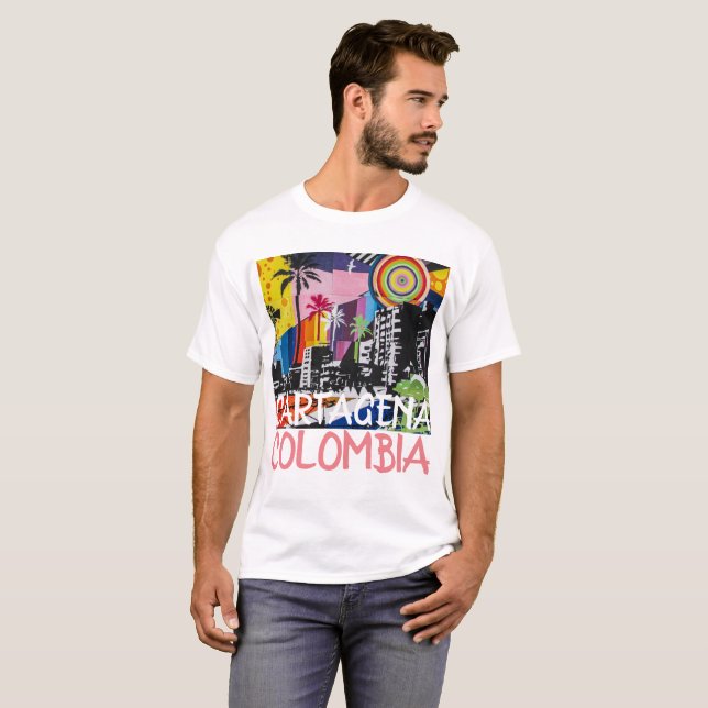 Camiseta Cartagena Colombia Graffiti Mural en Guay (Anverso completo)