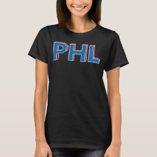 Camiseta Cartas de abreviatura de Filadelfia en rojo azul