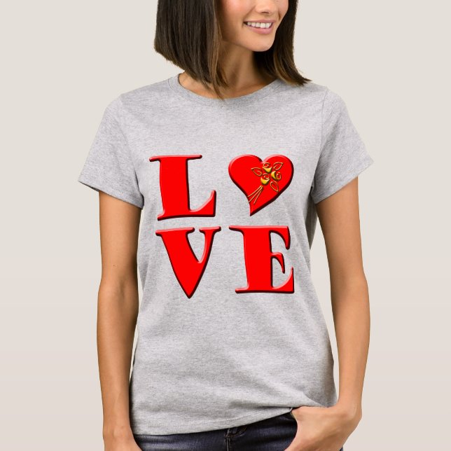 CAMISETA CARTAS DE AMOR ( L ♥ VE) (Anverso)